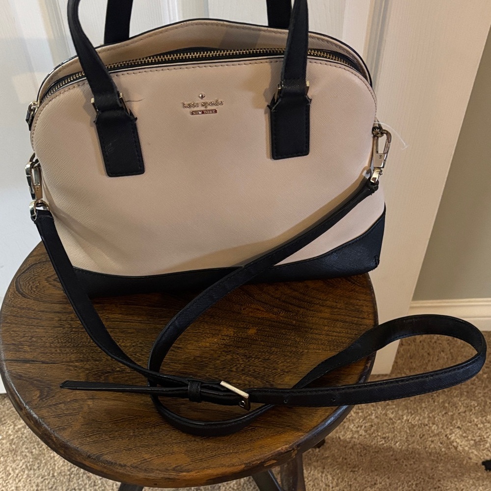 Kate Spade Black and Cream Satchel